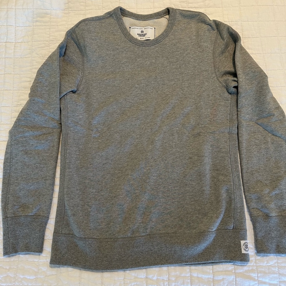 Reigning Champ Heather Gray Crewneck Sweatshirt Made in Canada